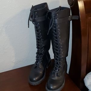 Torrid Lace-Up Knee High Combat Boots 10w